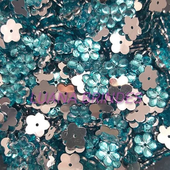 Chaton de Flor Azul - 12mm - pct c/ 200 unidades