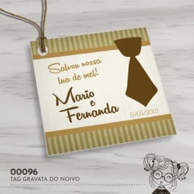 Tag Quadrada Gravata do Noivo - 00096