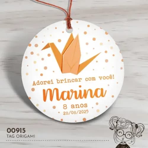 Tag Redonda Origami - 00915