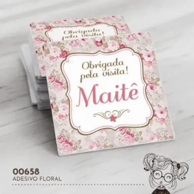 Adesivo Quadrado Floral - 00658