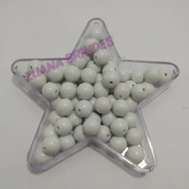Bolinha Plástica Leitosa Branca Passante 10mm Pct 100 Unidad