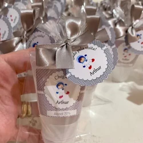 Álcool gel 70% Lembrancinha Maternidade astronauta