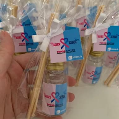Aromatizador Brinde Empresa Outubro Rosa e Novembro Azul