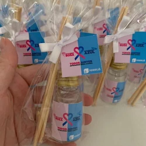 Aromatizador Brinde Empresa Outubro Rosa e Novembro Azul