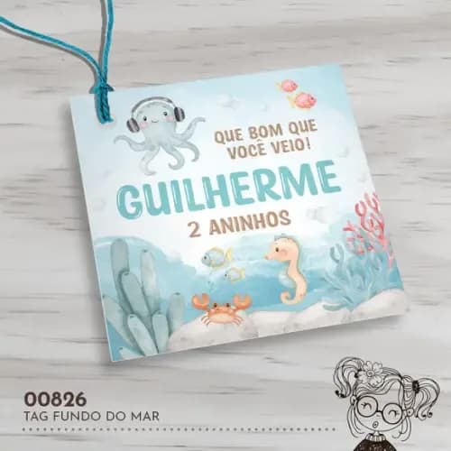 Tag Quadrada Fundo do Mar - 00826