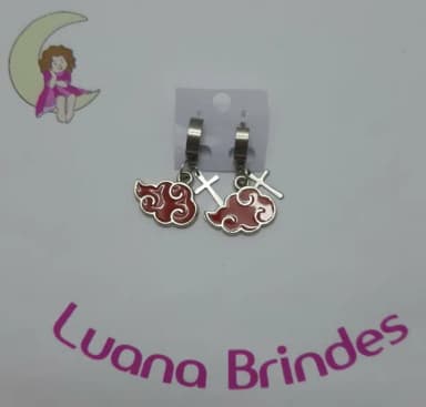Brinco Desenho Animes 8 de Metal Prateado - 4cm - 1 par