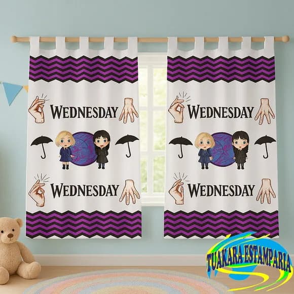 Cortina Personalizada Wednesday Wandinha Addams