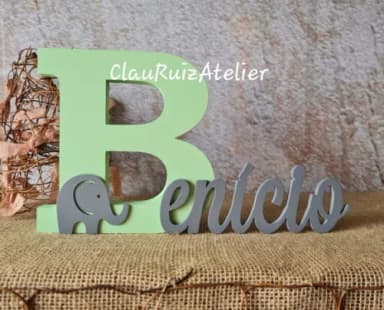 Letras de MDF -Nomes 18CM ELEFANTE