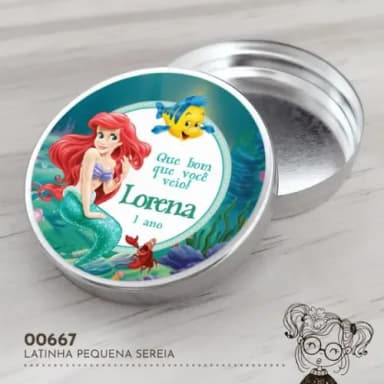 Latinha Adesivada Pequena Sereia - 00667