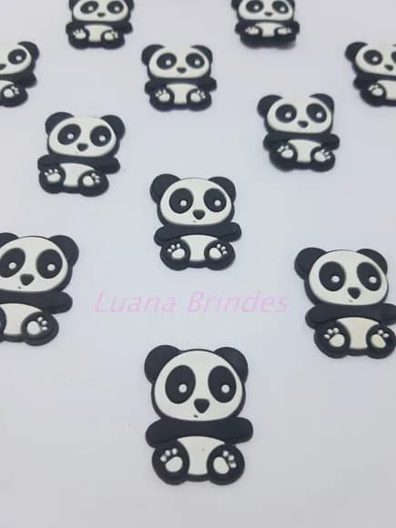 Aplique de Panda emborrachado - pct com 10 unidades