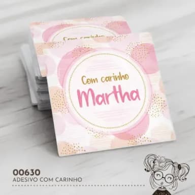 Adesivo Quadrado com Carinho - 00630