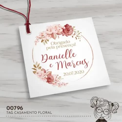 Tag Quadrada Casamento - 00796