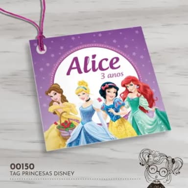 Tag Quadrada Princesas Disney - 00150
