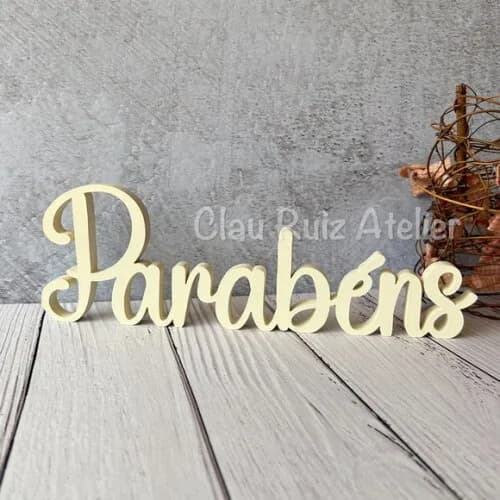 Linha Cursiva -letras Decorativas em mdf Palavras