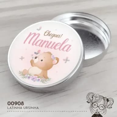 Latinha Adesivada Ursinha - 00908