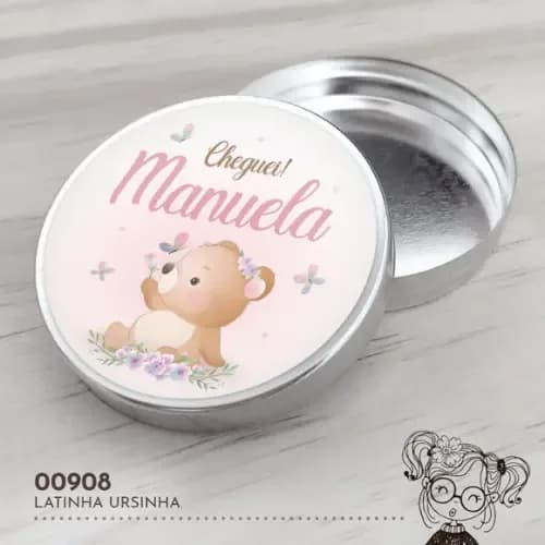 Latinha Adesivada Ursinha - 00908