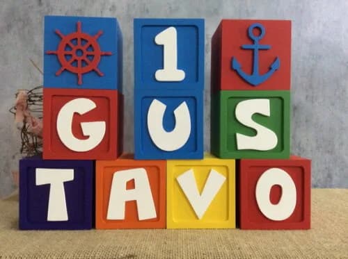 Cubos 8x8cm Marinheiro com Moldura