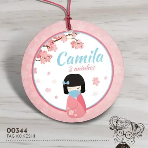 Tag Redonda Kokeshi - 00344