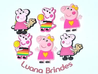 Aplique Porquinha Rosa Emborrachado Pacotes com 6 Unidades