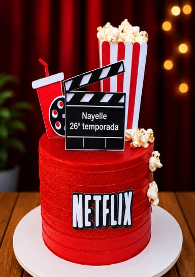 Arquivo de corte digital-Topo de Bolo Netflix