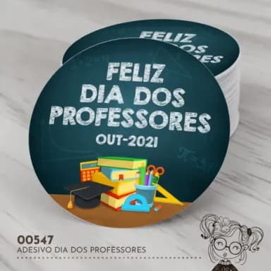 Adesivo Redondo Dia dos Professores - 00547