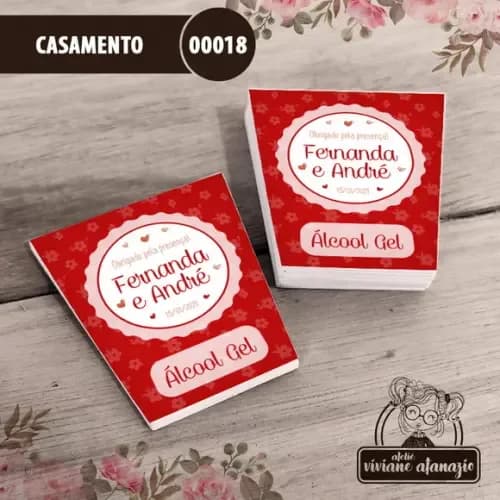 Adesivo Bisnaga Álcool Gel Casamento - 00018