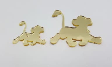 3 Kits Rei Leão Em Acrílico Espelhado