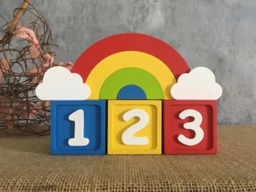 Cubos 6x6cm + Arco Íris Chuva de Amor
