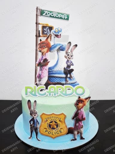 ARQUIVO DE CORTE TOPO DE BOLO ZOOTOPIA 2