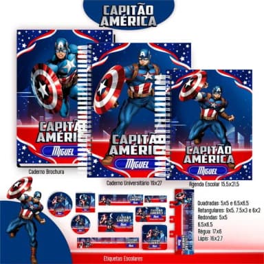 Caderno + Etiquetas + Tag Personalizada + Lápis