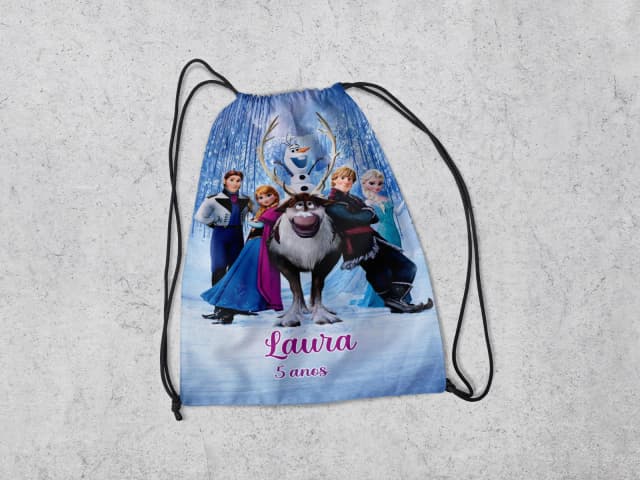Mochilinha Personalizada para lembrancinhas Frozen e todos os temas