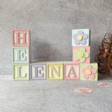 Tons Pastel Cubos 6x6cm Decoração Bebê