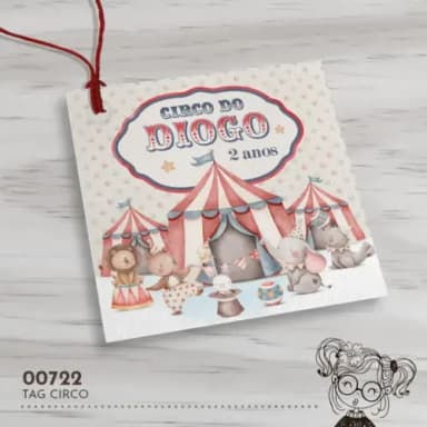Tag Quadrada Circo - 00722