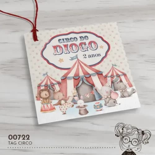 Tag Quadrada Circo - 00722