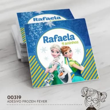 Adesivo Quadrado Frozen Fever - 00319