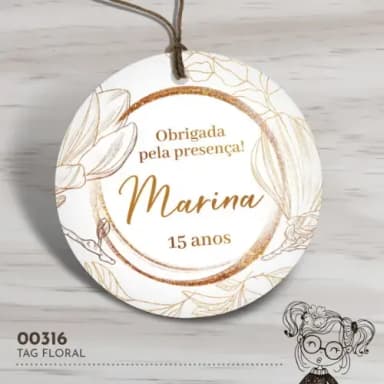 Tag Redonda Floral - 00316