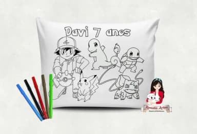 Almofada Pinte e Lave Pokémon
