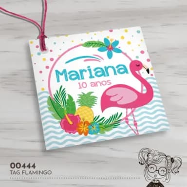 Tag Quadrada Flamingo - 00444