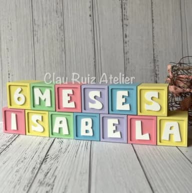 Cubos Mesversário 6x6cm Ts - Bebês