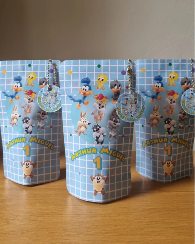 Saquinho Zip Lock 10x17 Lembrancinha Baby Looney Tunes