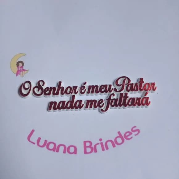 Aplique O Senhor é Meu Pastor Nada me Faltará 9,2cm 5 Unids