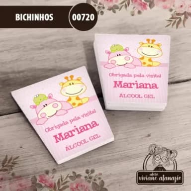 Adesivo Bisnaga Álcool Gel Bichinhos - 00720