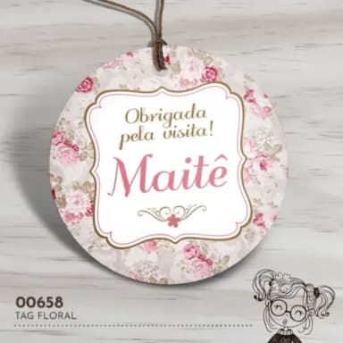 Tag Redonda Floral - 00658