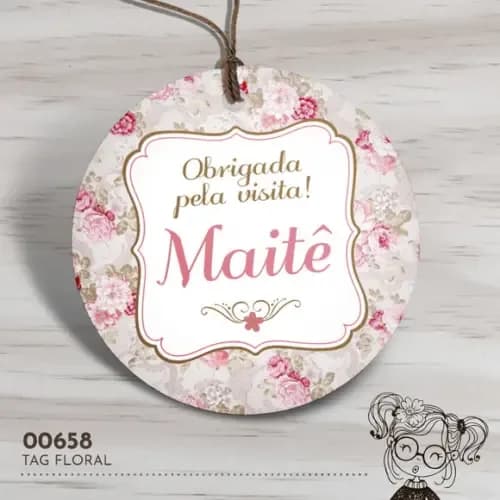 Tag Redonda Floral - 00658