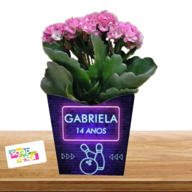 Cachepot Personalizado Festa Boliche Neon Balada