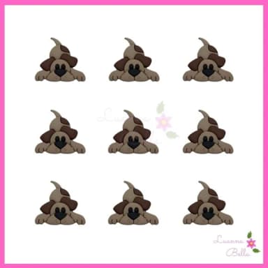 Aplique Cachorrinho Emborrachado - Pct c/ 7 Unidades
