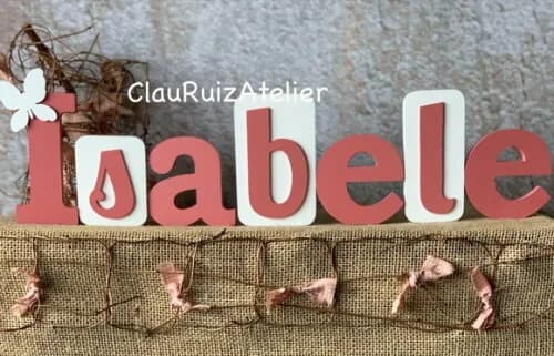 Nomes de mdf em Blocos com Borboleta