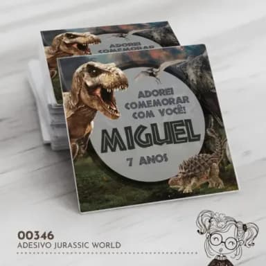 Adesivo Quadrado Jurassic World - 00346