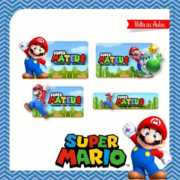 60 Etiquetas Super Mario