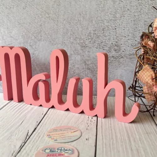 Linha Cursiva -letras Decorativas em mdf Quarto de Bebê